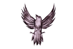 Crow in Watercolor for Crafts and Animal-Themed Products