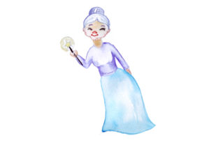 Fairy Godmother Watercolor Art for Crafts & Fairy Tales