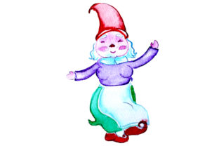 Gnome Dancing in Watercolor Style: Crafts & Designs Amp