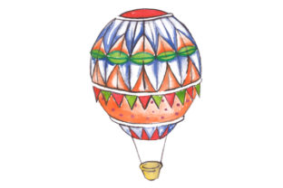 Hot Air Baloon in Watercolor: Crafts & Designs Amp