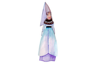 Medieval Woman in Watercolor Style for Crafts & Designs Amp