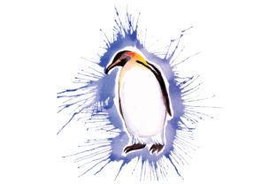 Penguin Paint Splatter Watercolor for Crafts & Animals