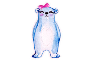 Polar Bear Daughter in Watercolor: A Crafts & Animals Brand Asset