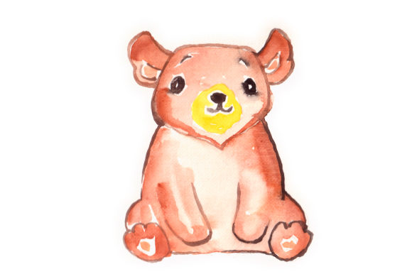 Watercolor Bear: Animal Crafts Branding Asset