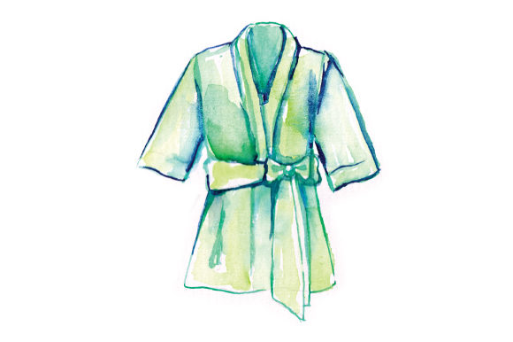 Watercolor Green Wedding Robe for Wedding Crafts & Content Publishing