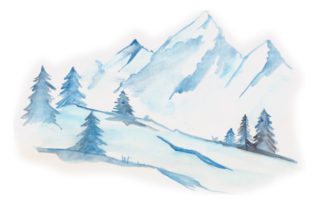 Watercolor Mountain Crafts & Nature Amp