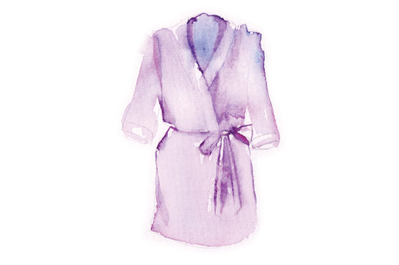 Watercolor Violet Wedding Robe for Crafts & Wedding Branding