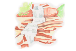 Watercolor Waterfall for Nature & Crafts Projects